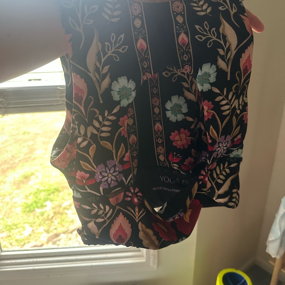 Yoga Democracy Black Embroidered Floral Bell-Bottom Jumpsuit - Picture 6 of 6